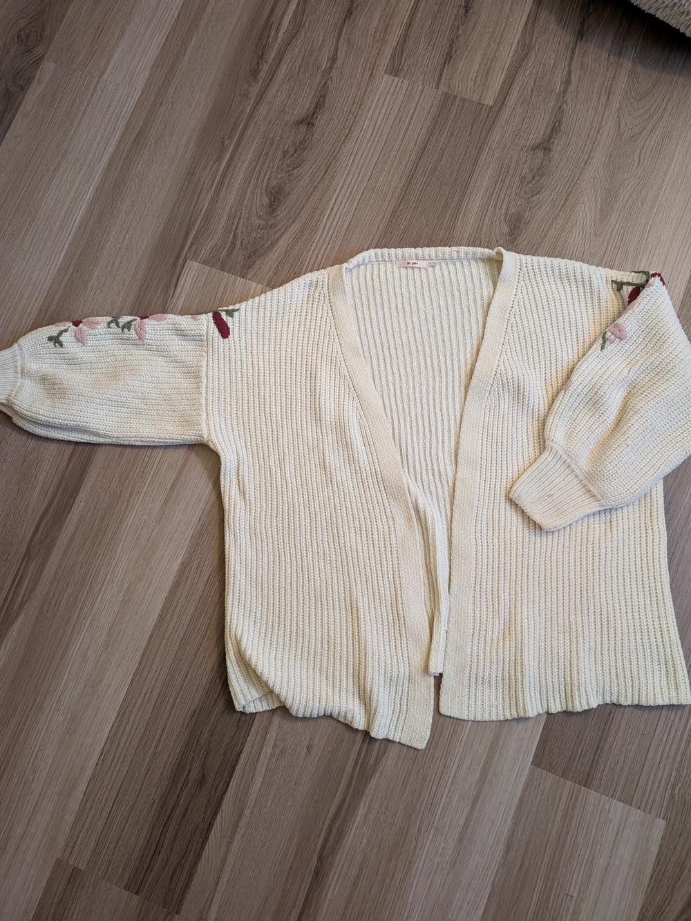 Botique Soft Sweater With Floral Sleeves